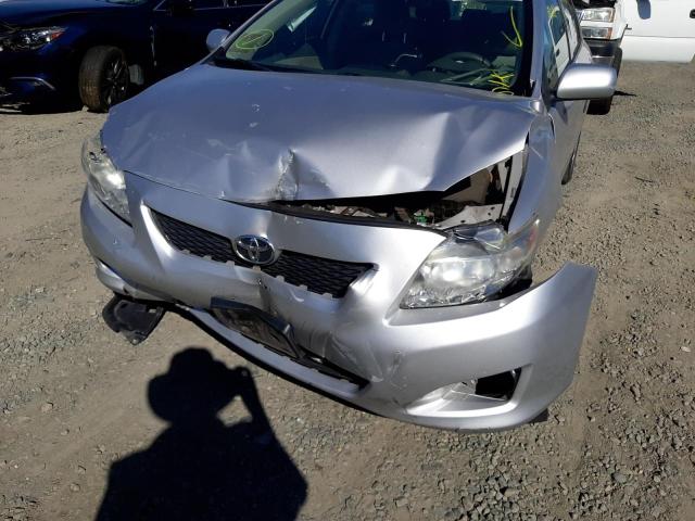 1NXBU4EE3AZ335185 - 2010 TOYOTA COROLA SILVER photo 9