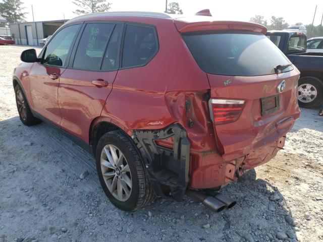5UXWZ7C39H0V91728 - 2017 BMW X3 SDRIVE2 RED photo 3