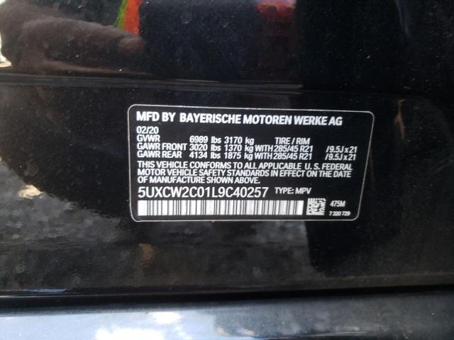 5UXCW2C01L9C40257 - 2020 BMW X7 XDRIVE4 BLACK photo 10