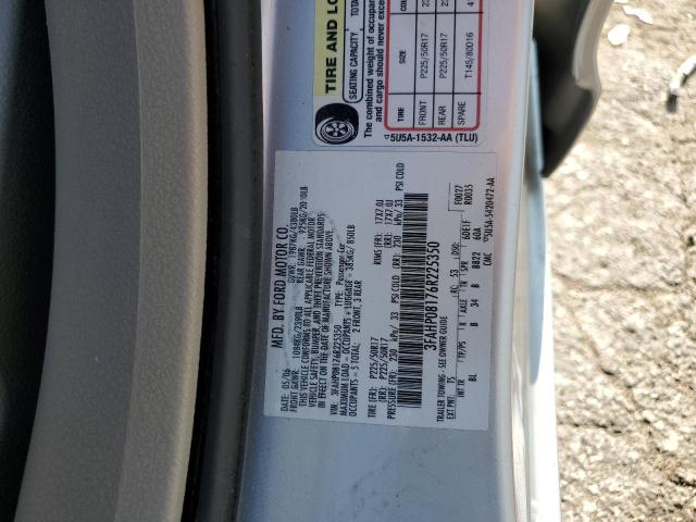 3FAHP08176R225350 - 2006 FORD FUSION SEL SILVER photo 10