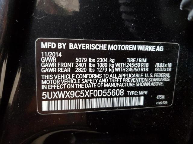 5UXWX9C5XF0D55608 - 2015 BMW X3 XDRIVE2 BLACK photo 10