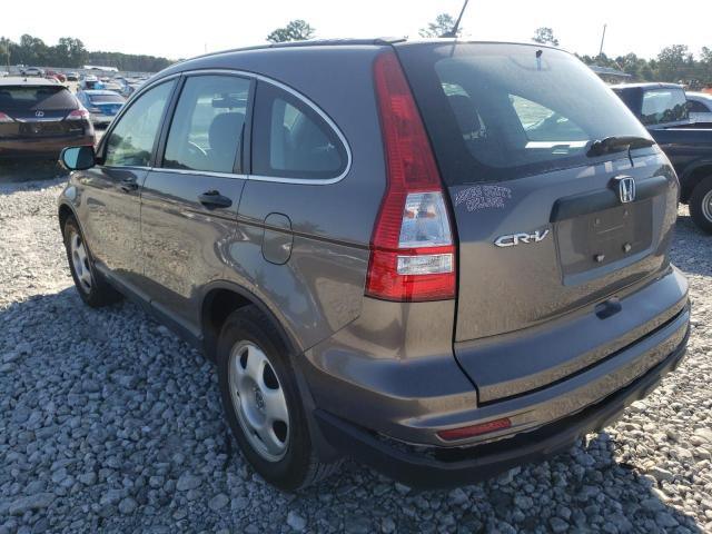 5J6RE3H30AL019781 - 2010 HONDA CR-V LX BROWN photo 3