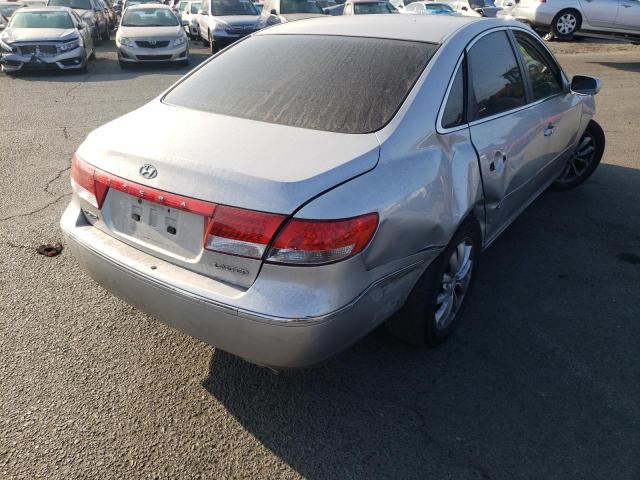 KMHFC46F06A087157 - 2006 HYUNDAI AZERA SE SILVER photo 4