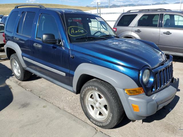 1J4GL48K25W526390 - 2005 JEEP LIBERTY SP BLUE photo 1