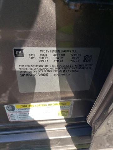 1G1ZC5E02CF220707 - 2012 CHEVROLET MALIBU 1LT 棕色 照片 10