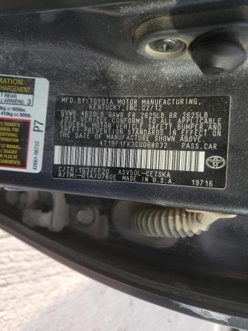 4T1BF1FK3CU064032 - 2012 TOYOTA CAMRY BASE  photo 10