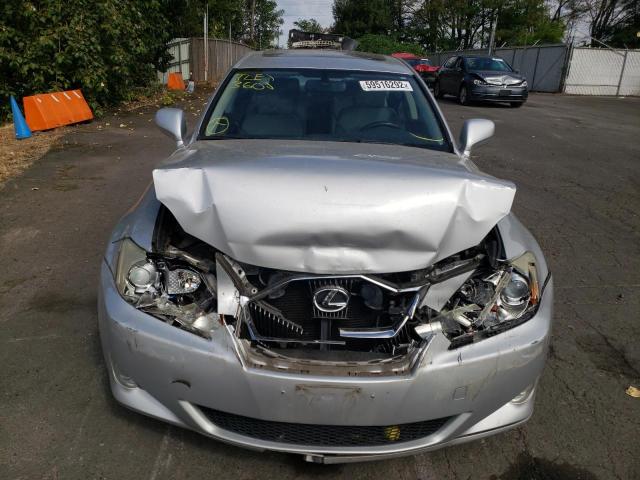 JTHBK262575036379 - 2007 LEXUS IS 250 SILVER photo 9