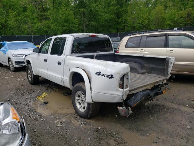 1D7HG38N24S770605 - 2004 DODGE DAKOTA QUA WHITE photo 3