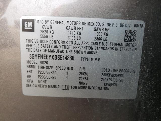 3GYFNEEYXBS514886 - 2011 CADILLAC SRX PERFORMANCE COLLECTION  фото 10