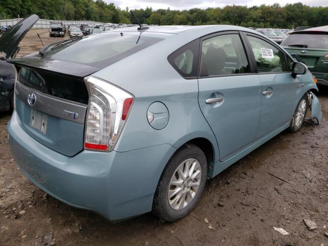 JTDKN3DP8C3028697 - 2012 TOYOTA PRIUS PLUG GREEN photo 4