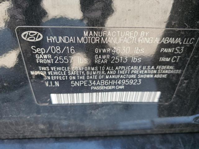 5NPE34AB6HH495923 - 2017 HYUNDAI SONATA SPO BLACK photo 10