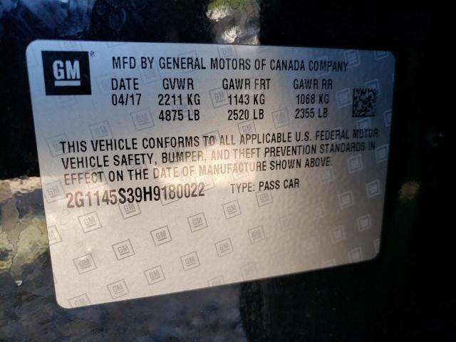 2G1145S39H9180022 - 2017 CHEVROLET IMPALA PRE 黑色 照片 10