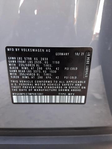 WVGKMPE27MP061001 - 2021 VOLKSWAGEN ID.4 PRO S GRAY photo 10