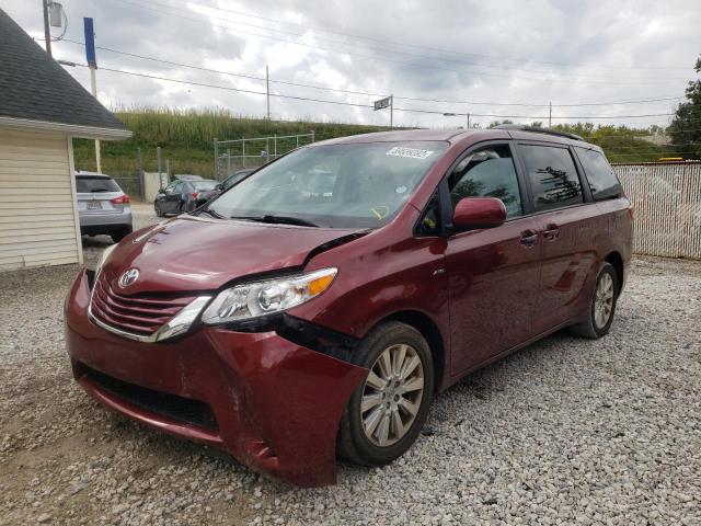 5TDJK3DC2GS146329 - 2016 TOYOTA SIENNA LE RED photo 2