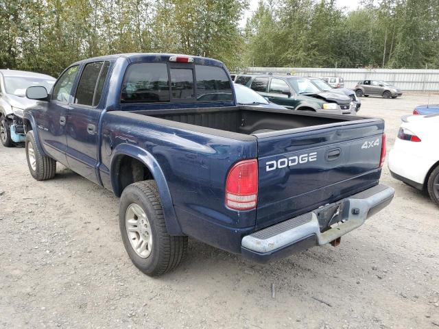 1B7HG38N62S563206 - 2002 DODGE DAKOTA QUA BLUE photo 3