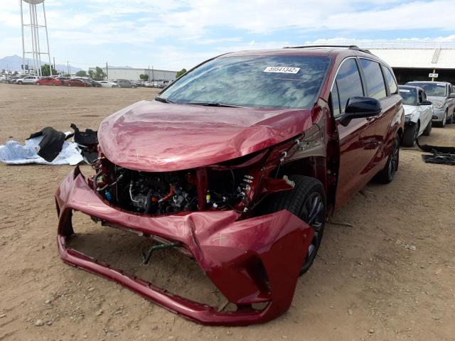 5TDXRKEC1NS113365 - 2022 TOYOTA SIENNA XSE RED photo 2