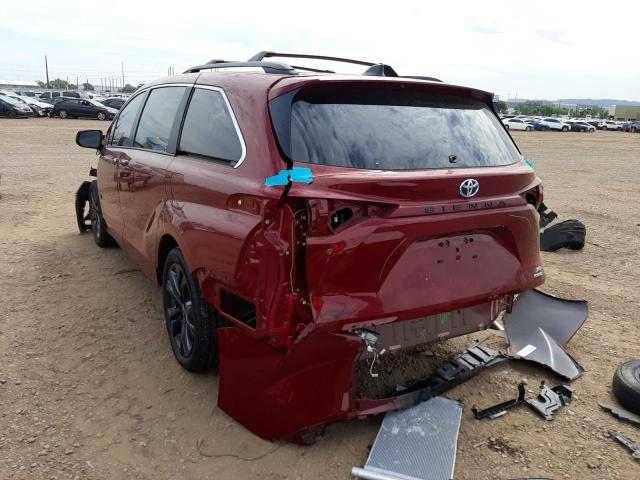 5TDXRKEC1NS113365 - 2022 TOYOTA SIENNA XSE RED photo 3