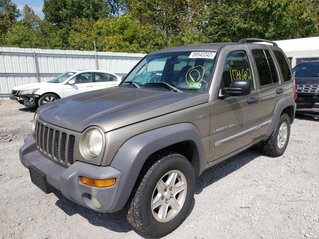 1J4GL48K43W576673 - 2003 JEEP LIBERTY SP GOLD photo 2