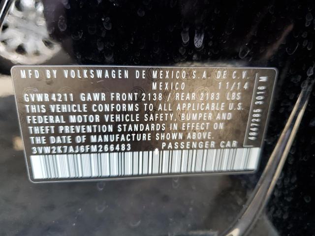 3VW2K7AJ6FM266483 - 2009 VOLKSWAGEN JETTA BASE 黑色 照片 10