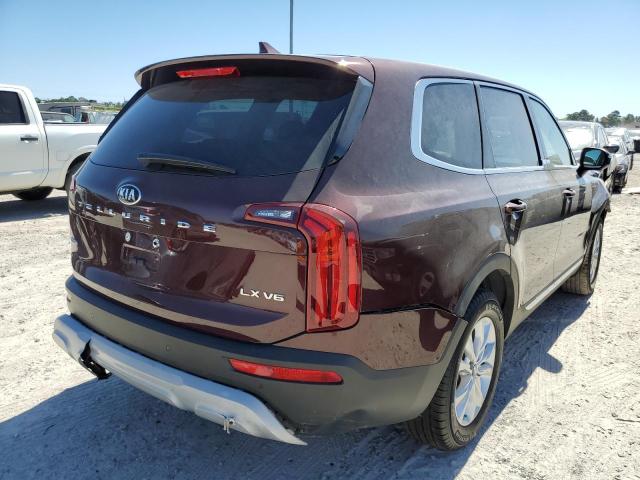 5XYP2DHC8LG076451 - 2020 KIA TELLURIDE BURGUNDY photo 4