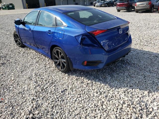 2HGFC2F80KH576732 - 2019 HONDA CIVIC SPOR BLUE photo 3