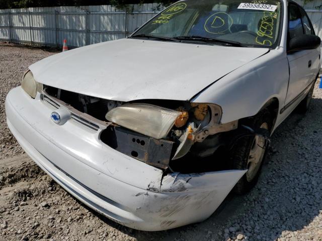 1Y1SK5289XZ433434 - 1999 CHEVROLET GEO PRIZM თეთრი ფოტო 9