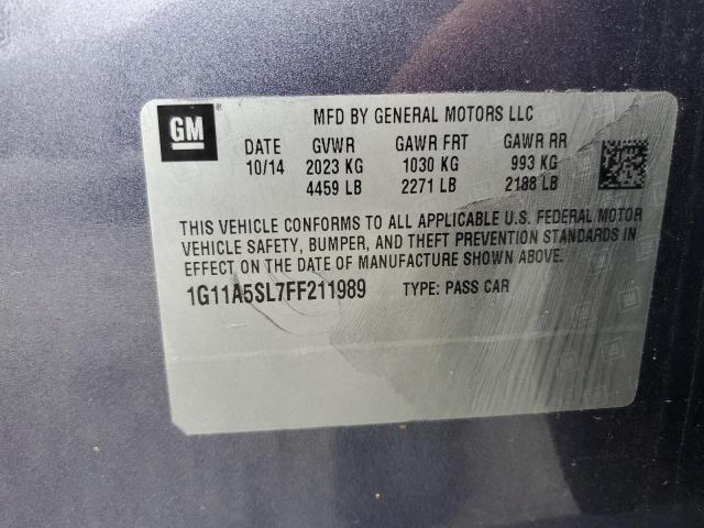 1G11A5SL7FF211989 - 2015 CHEVROLET MALIBU LS BLUE photo 10