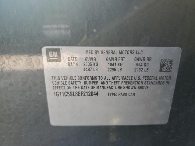 1G11C5SL8EF212044 - 2014 CHEVROLET MALIBU 1LT ნაცრისფერი ფოტო 10