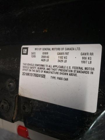 2G1WK151769241928 - 2006 CHEVROLET MONTE CARL შავი ფოტო 10