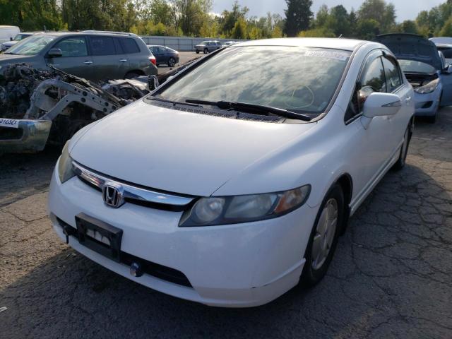 JHMFA36237S024873 - 2007 HONDA CIVIC HYBR WHITE photo 2