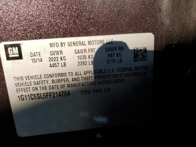 1G11C5SL6FF214764 - 2015 CHEVROLET MALIBU 1LT 石墨色 照片 10