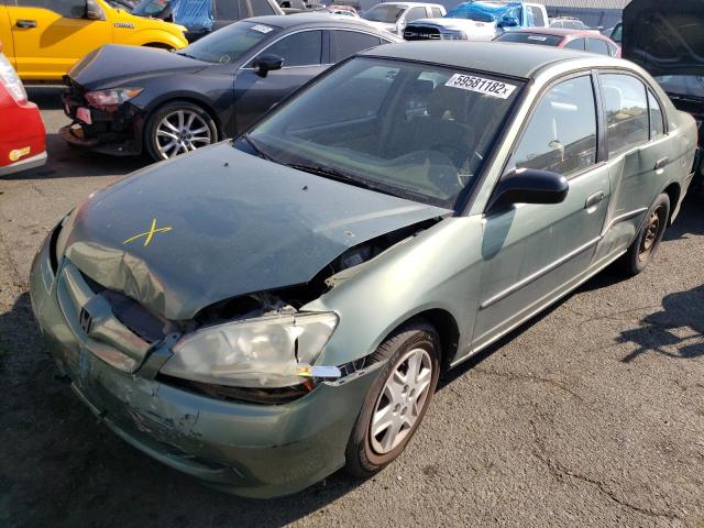 2HGES15114H602853 - 2004 HONDA CIVIC DX GREEN photo 2