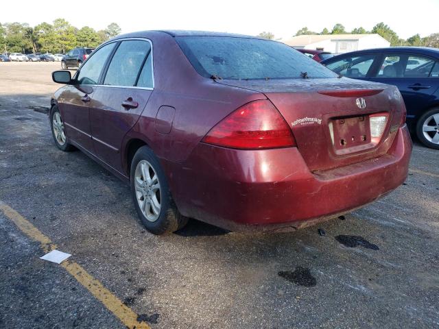 1HGCM56386A063321 - 2006 HONDA ACCORD SE MAROON photo 3