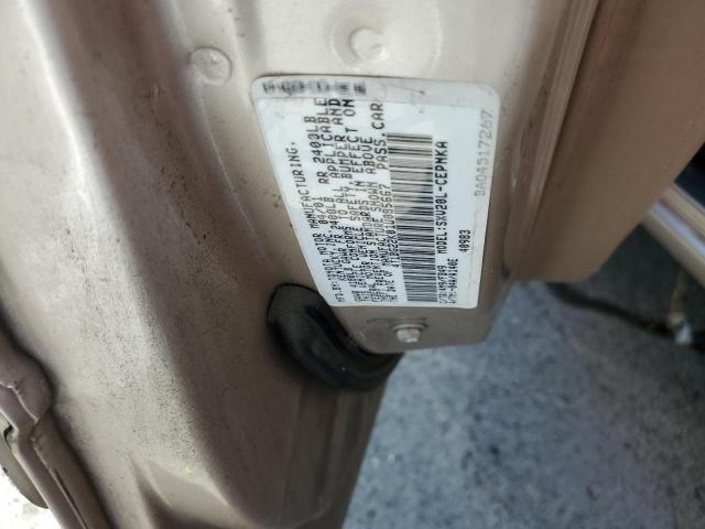 4T1BG22K01U085667 - 2001 TOYOTA CAMRY CE BEIGE photo 10