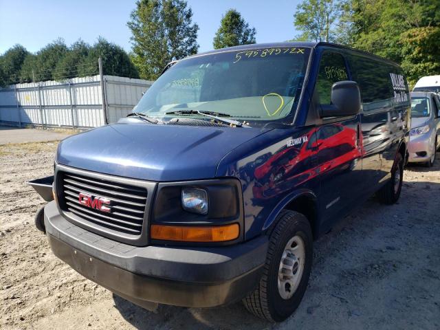 1GTHG35U141113032 - 2004 GMC SAVANA G35 BLUE photo 2