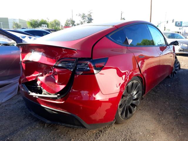 5YJYGDEF5MF272036 - 2021 TESLA MODEL Y Красный фото 4