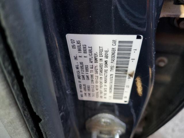 1HGCM56417A167479 - 2007 HONDA ACCORD LX BLACK photo 10