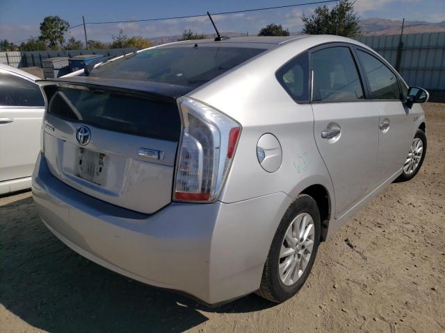 JTDKN3DP3C3017543 - 2012 TOYOTA PRIUS PLUG SILVER photo 4