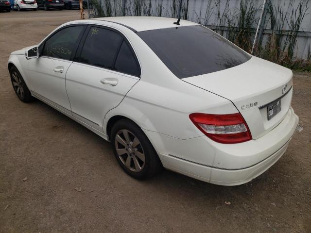 WDDGF5CB1AF374077 - 2010 MERCEDES-BENZ C 250 WHITE photo 3