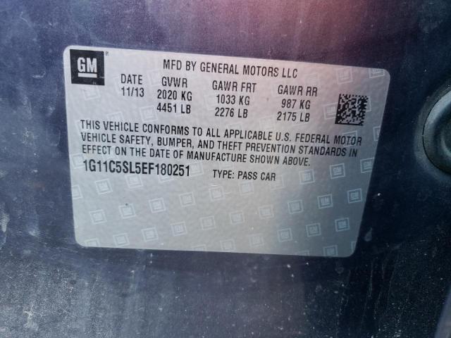 1G11C5SL5EF180251 - 2014 CHEVROLET MALIBU 1LT 蓝色 照片 10