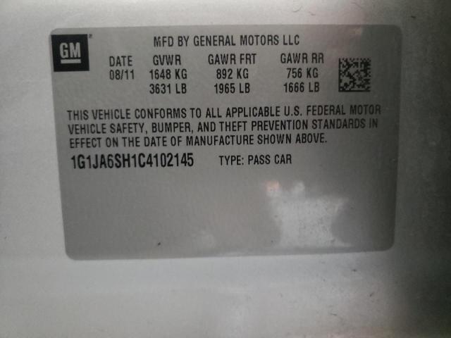 1G1JA6SH1C4102145 - 2012 CHEVROLET SONIC LS SILVER photo 10