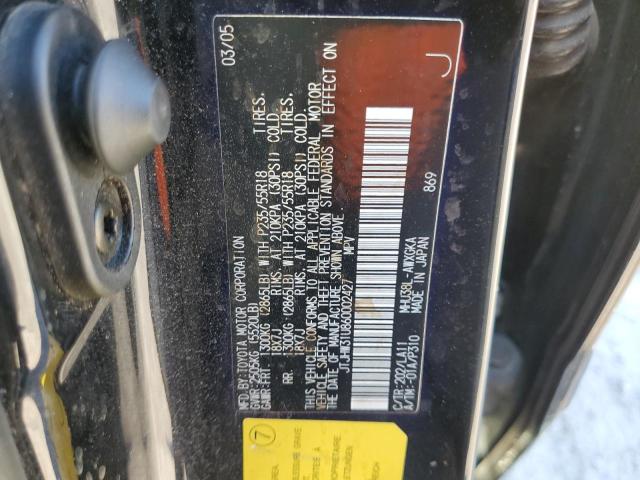 JTJHW31U860002427 - 2006 LEXUS RX 400 BLACK photo 10