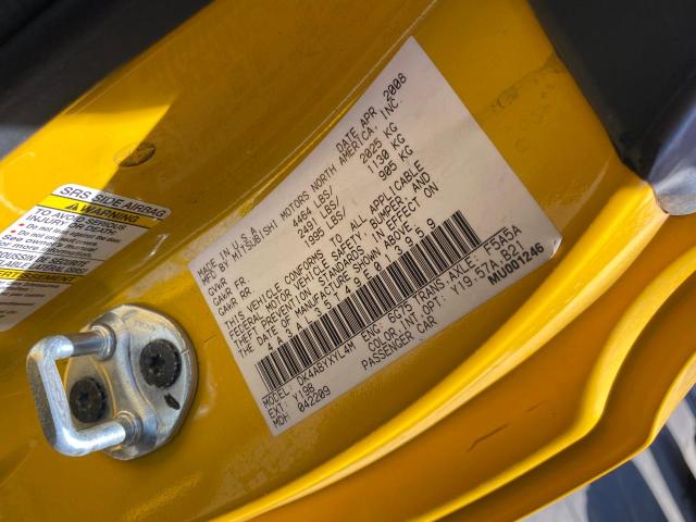 4A3AL35T49E013959 - 2009 MITSUBISHI ECLIPSE SP YELLOW photo 10