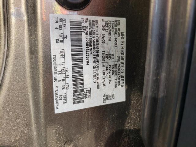 5LMFU28R93LJ33784 - 2003 LINCOLN NAVIGATOR ნაცრისფერი ფოტო 10