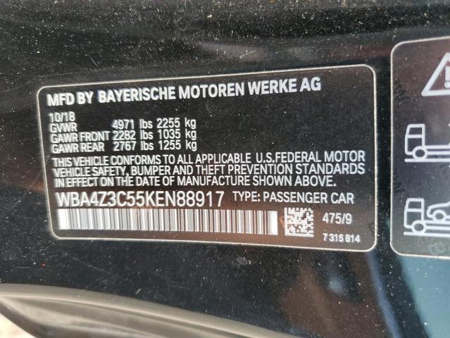 WBA4Z3C55KEN88917 - 2019 BMW 430XI BLACK photo 10