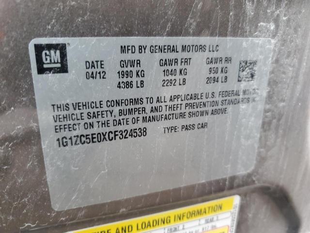 1G1ZC5E0XCF324538 - 2012 CHEVROLET MALIBU 1LT 棕色 照片 10