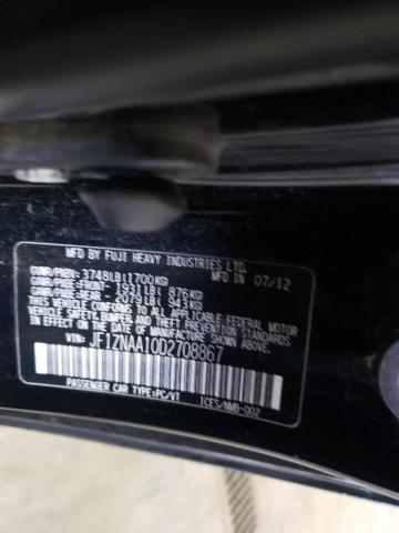 JF1ZNAA10D2708867 - 2013 TOYOTA SCION FR-S BLACK photo 10