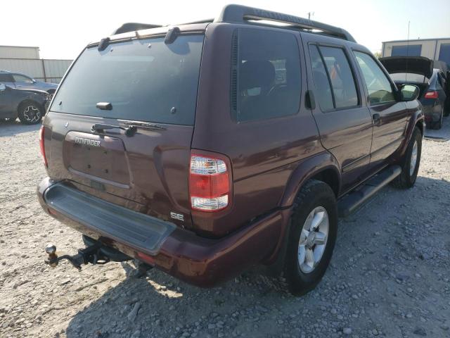 JN8DR09Y24W911308 - 2004 NISSAN PATHFINDER MAROON photo 4