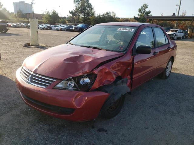 JA3AJ26E86U008296 - 2006 MITSUBISHI LANCER ES RED photo 2