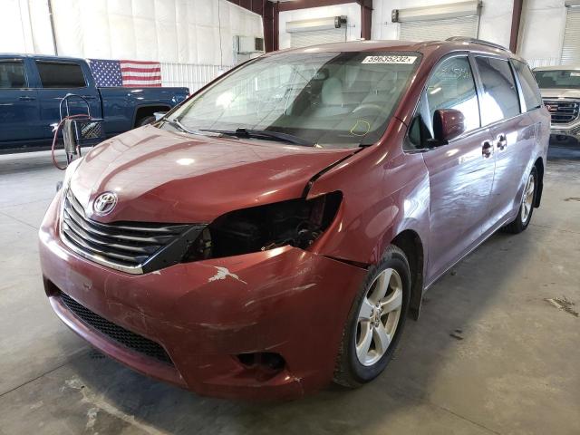 5TDKK3DC6ES447848 - 2014 TOYOTA SIENNA LE RED photo 2